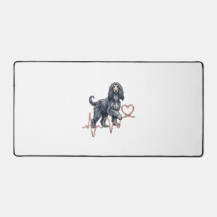 Afghan Hound Hund Herzschlag Linie Herz Schreibtischunterlage