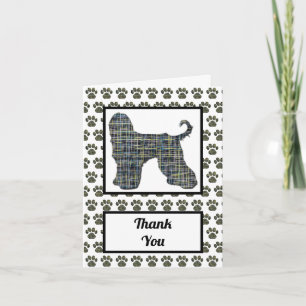 Afghan Hound Hund Silhouette Grid Danke