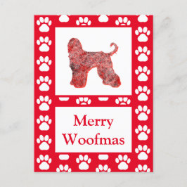 Afghan Hound Hund Silhouette Red Frohe Weihnachten Postkarte