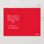 Afghan Hound Hund Silhouette Red Frohe Weihnachten Postkarte (Rückseite)