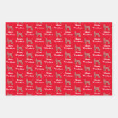 Afghan Hound Hund Silhouette Red Merry Woofmas Geschenkpapier Set (Vorderseite)