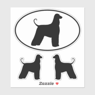 Afghan Hound Hund Silhouette Vinyl Sticker Set
