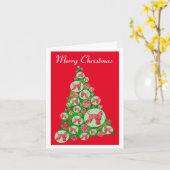 Afghan Hound Hund Silhouette Weihnachtsbaum Rot Karte (Gelbe Blume)