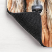 Afghan Hound Hund und Pfirsichlilien Mousepad (Ecke)