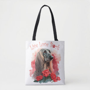 Afghan Hound Hundemutter Blumenmuster Tasche