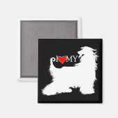 Afghan Hound I Liebe (Herz) Magnet (Vorderseite/Rückseite)