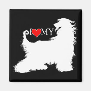 Afghan Hound I Liebe (Herz) Magnet