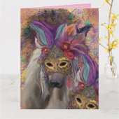 AFGHAN HOUND KARTE (Gelbe Blume)