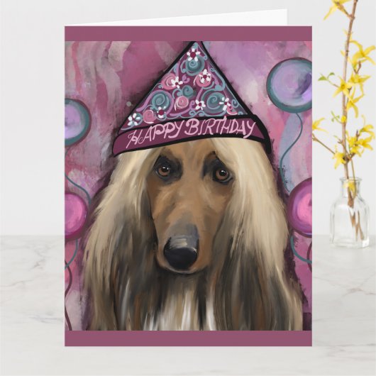 Afghan Hound Karte (Gelbe Blume)