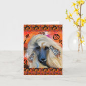 Afghan Hound Karte (Gelbe Blume)