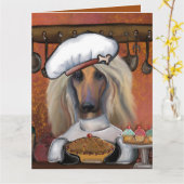 AFGHAN HOUND KARTE (Gelbe Blume)