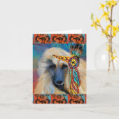 Afghan Hound Karte (Gelbe Blume)