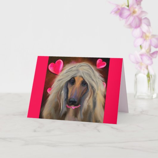 AFGHAN HOUND KARTE (Orchidee)