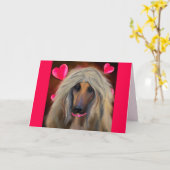AFGHAN HOUND KARTE (Gelbe Blume)