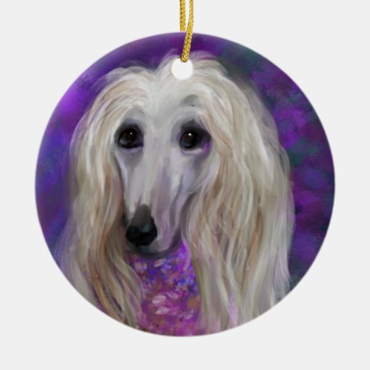 AFGHAN HOUND KERAMIK ORNAMENT (Vorne)