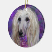 AFGHAN HOUND KERAMIK ORNAMENT (Links)