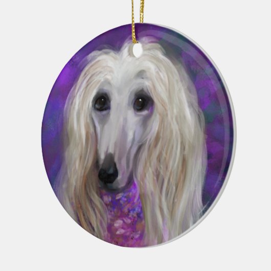 AFGHAN HOUND KERAMIK ORNAMENT (Links)