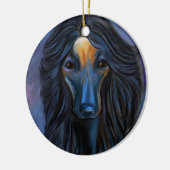 Afghan Hound Keramik Ornament (Links)