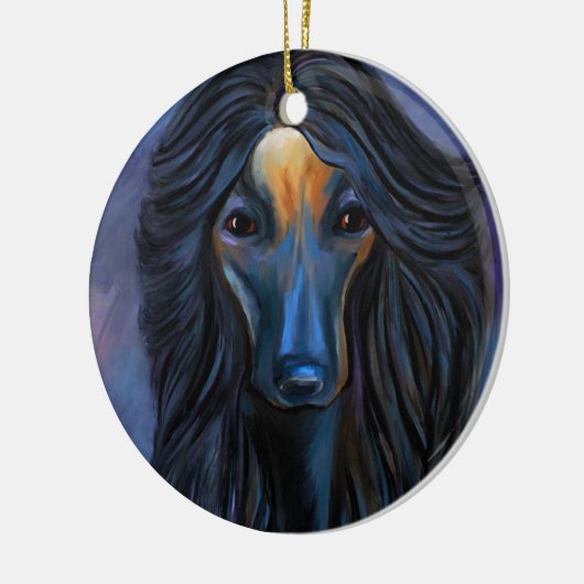Afghan Hound Keramik Ornament (Links)