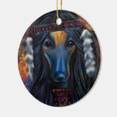 Afghan Hound Keramik Ornament (Links)