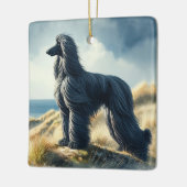 Afghan Hound Keramikornament (Links)