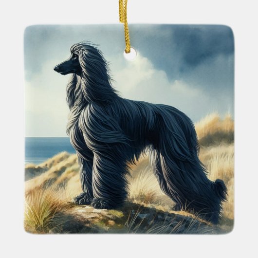 Afghan Hound Keramikornament (Vorderseite)