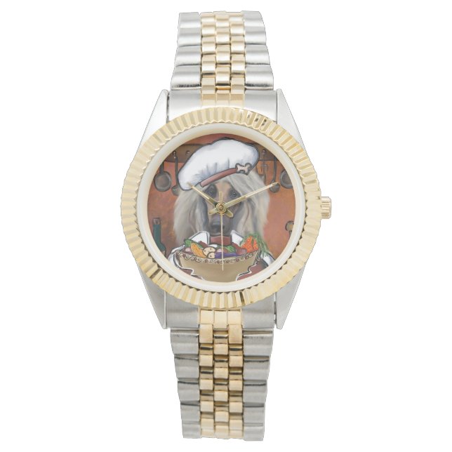 Afghan Hound Koch Armbanduhr (Vorderseite)