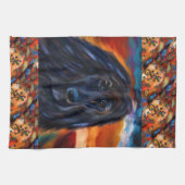 Afghan Hound Kokopelli Kunst-Malerei Geschirrtuch (Horizontal)