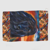 Afghan Hound Kokopelli Kunst-Malerei Golfhandtuch (Horizontal)