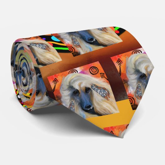 Afghan Hound Kokopelli Kunst-Malerei Krawatte (Gerollt)