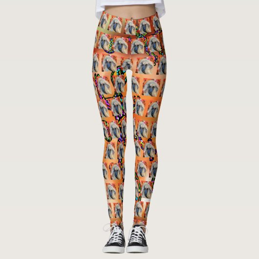 Afghan Hound Kokopelli Kunst-Malerei Leggings (Vorderseite)