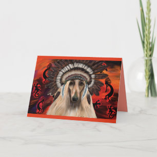Afghan Hound Kunst Karte