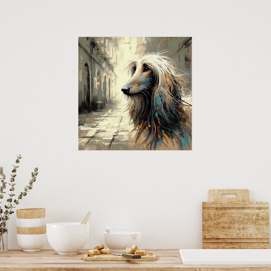 Afghan Hound Kunstposter Poster (Küche)