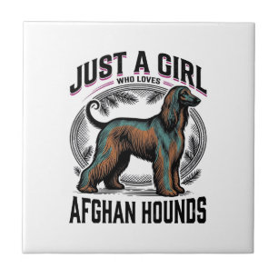 Afghan Hound Liebhaber Vintage Hundemutter-Shirt D Fliese