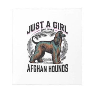Afghan Hound Liebhaber Vintage Hundemutter-Shirt D Notizblock
