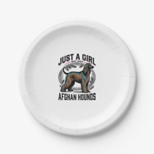Afghan Hound Liebhaber Vintage Hundemutter-Shirt D Pappteller
