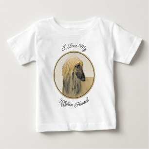 Afghan Hound Malerei - Niedliche Original Dog Art Baby T-shirt