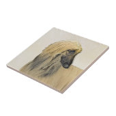 Afghan Hound Malerei - Niedliche Original Dog Art Fliese (Seite)