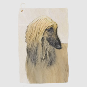 Afghan Hound Malerei - Niedliche Original Dog Art Golfhandtuch