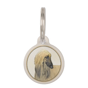 Afghan Hound Malerei - Niedliche Original Dog Art Haustiermarke