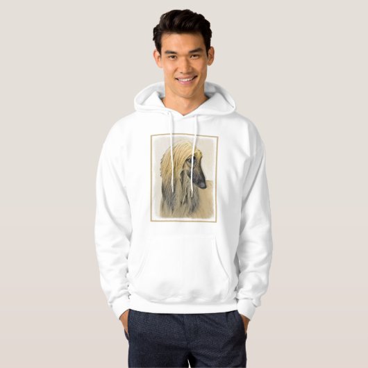 Afghan Hound Malerei - Niedliche Original Dog Art Hoodie (Vorne ganz)