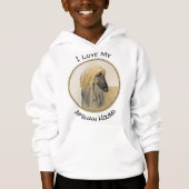 Afghan Hound Malerei - Niedliche Original Dog Art Hoodie (Vorderseite)