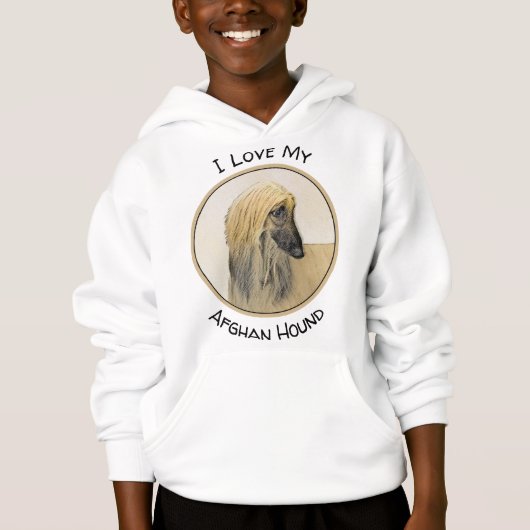 Afghan Hound Malerei - Niedliche Original Dog Art Hoodie (Vorderseite)
