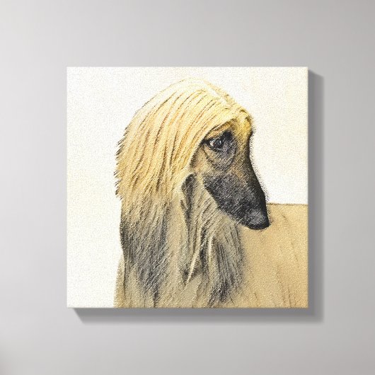 Afghan Hound Malerei - Niedliche Original Dog Art Leinwanddruck (Vorderseite)
