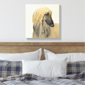 Afghan Hound Malerei - Niedliche Original Dog Art Leinwanddruck (Insitu (Schlafzimmer))