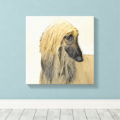 Afghan Hound Malerei - Niedliche Original Dog Art Leinwanddruck (Insitu (Holzboden))