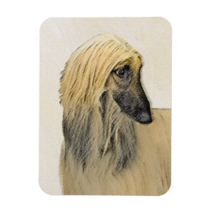 Afghan Hound Malerei - Niedliche Original Dog Art Magnet