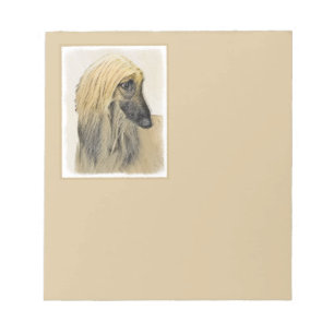 Afghan Hound Malerei - Niedliche Original Dog Art Notizblock