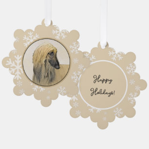 Afghan Hound Malerei - Niedliche Original Dog Art Ornament Karte