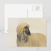 Afghan Hound Malerei - Niedliche Original Dog Art Postkarte (Vorne/Hinten)
